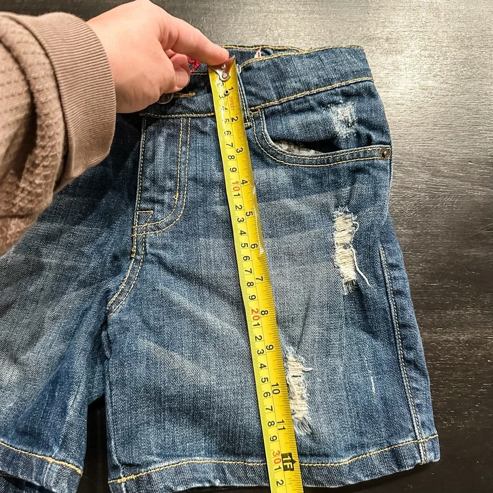 Girls The Children's Place Denim Jean‎ Shorts 14 Dark Wash Distressed